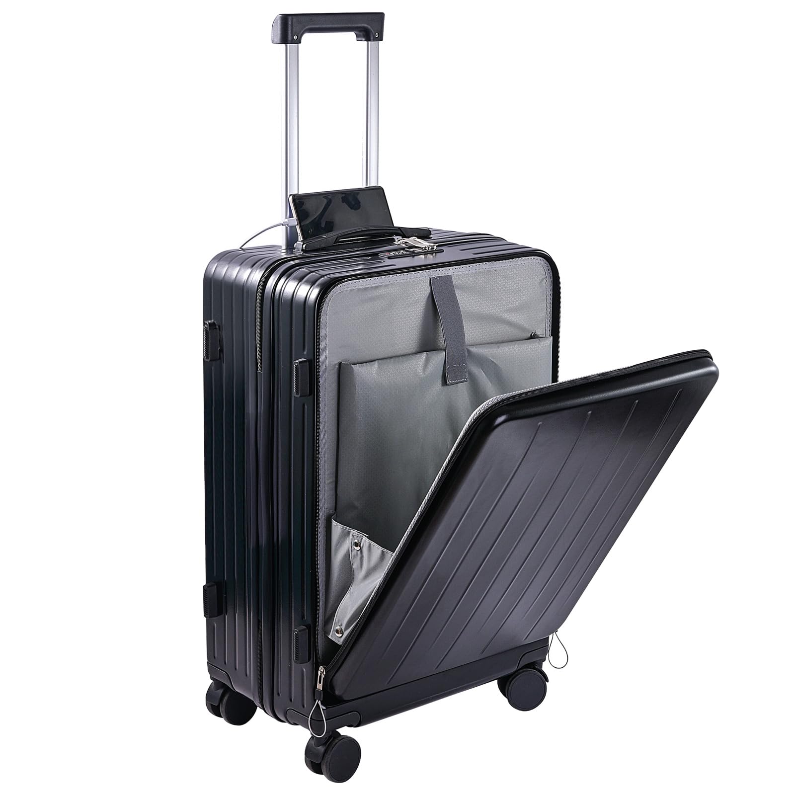 Amazon | [ジャパンスマイル] 前開き スーツケース USBポート付き